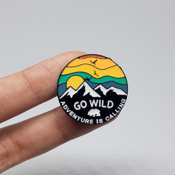 Jewelry - Adventure is calling enamel pin adventure mountain